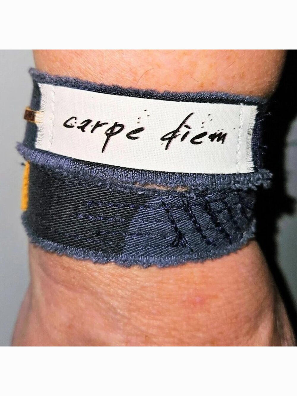 Carpe Diem Wrap Bracelet Motivational Adjustable Mindfulness Gift Fabric Leather
